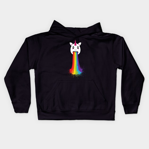 Rainbow Puke Unicorn LGBT Pride Kids Hoodie by ProudToBeHomo